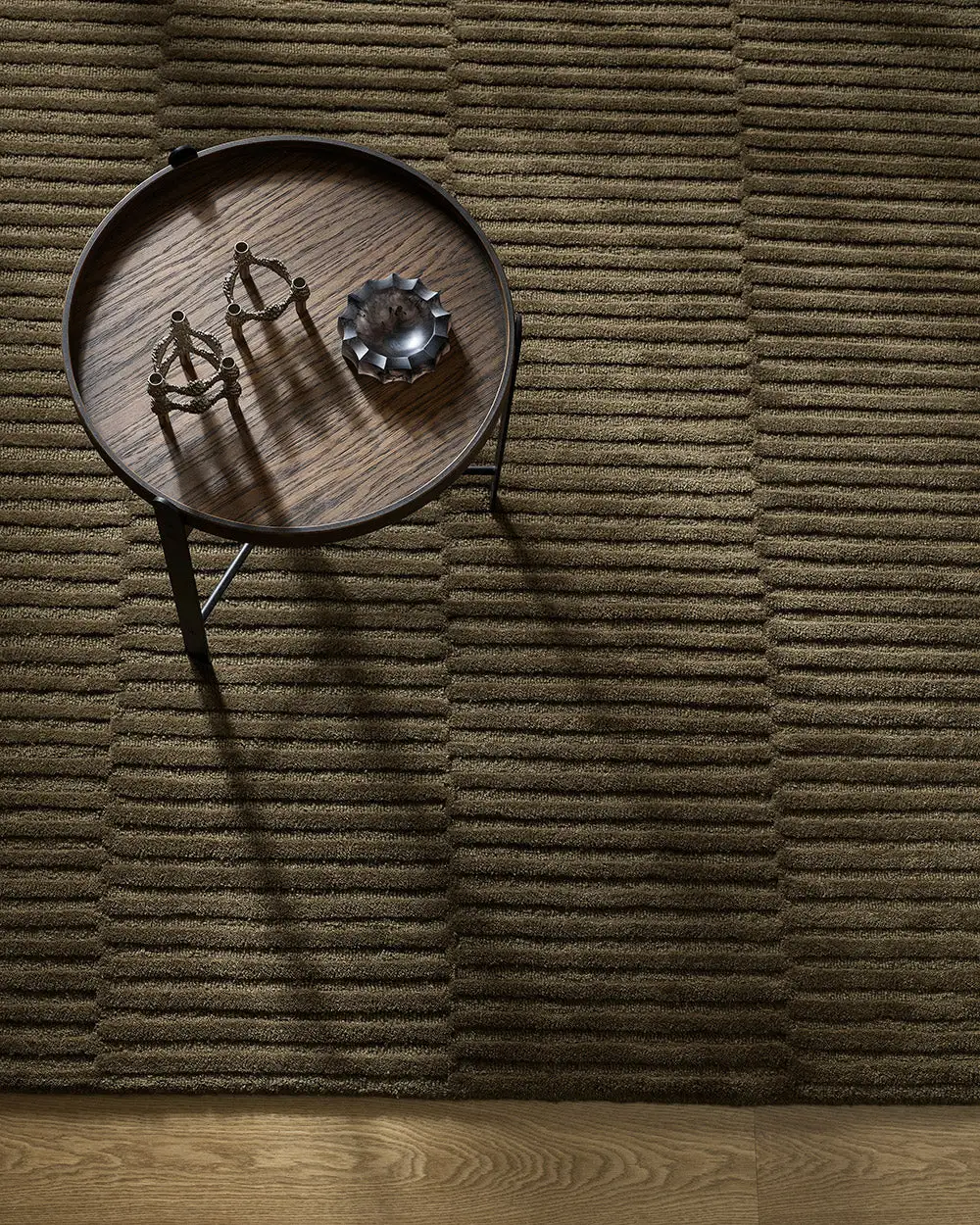 Wool Linear Contemporary Distinctive Area Rug