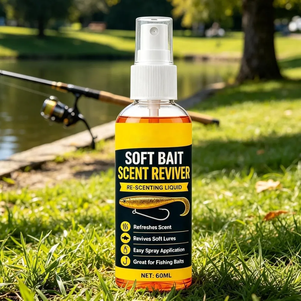 Soft Bait Scent Booster Spray, Soft Plastic Lure Scent Renew Spray, High‑Concentration Fishing Lure Scent Reviver