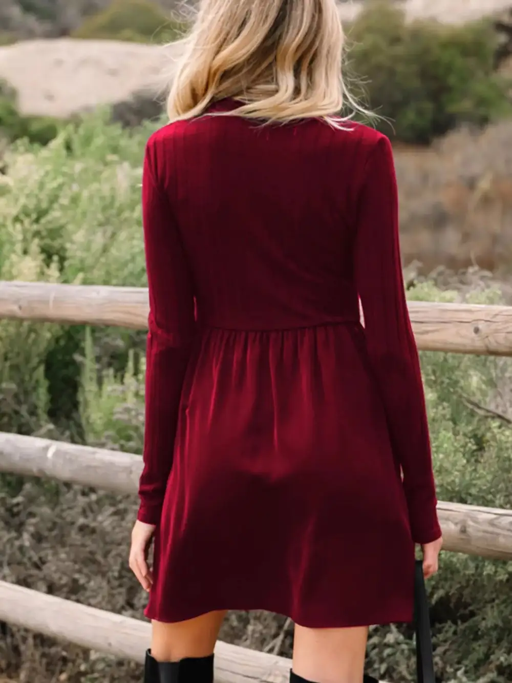 Patchwork Ribbed Knit Mini Dress