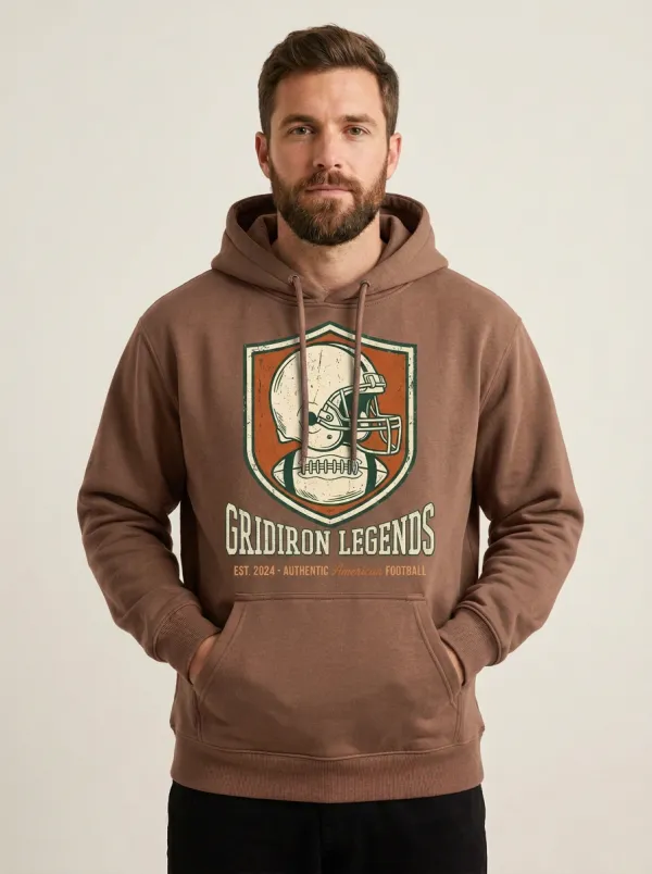 Men's American Football Gridiron Legends Helmet Printed Hoodie