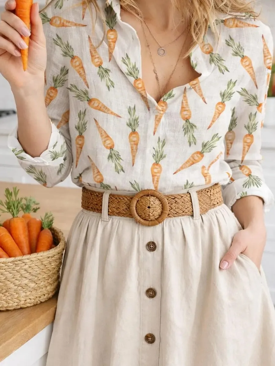Carrot Print Shirt