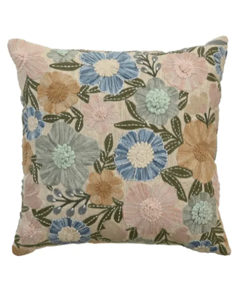 Woven Floral Textured Cotton Decorative Cushion Cover