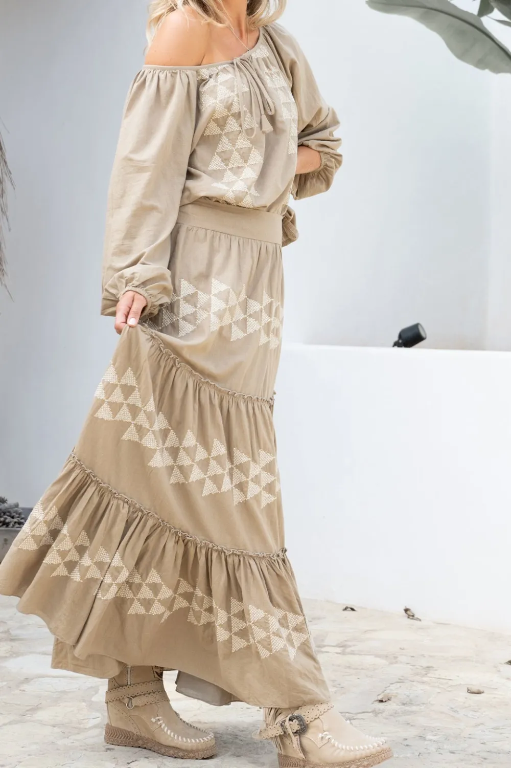 Smart Leisure Maxi Embroidered Skirt
