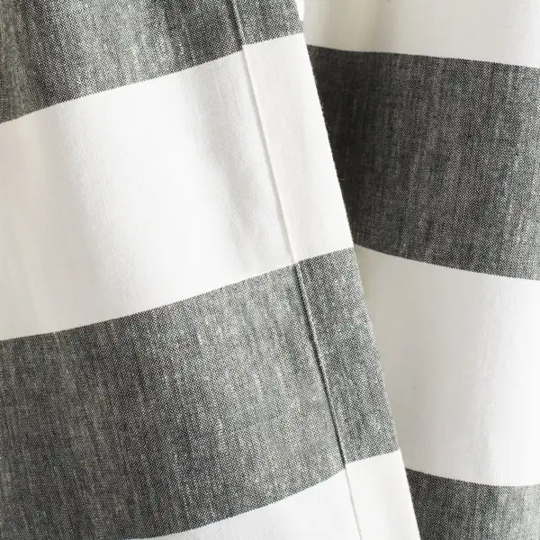 Semi-Sheer Cotton Striped Grommet Curtain Panel