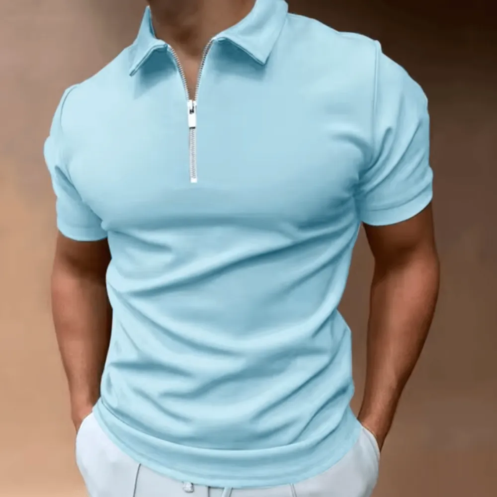 Men's Polo Shirt Polo With Zipper And Collar Classic Design And Elegant
