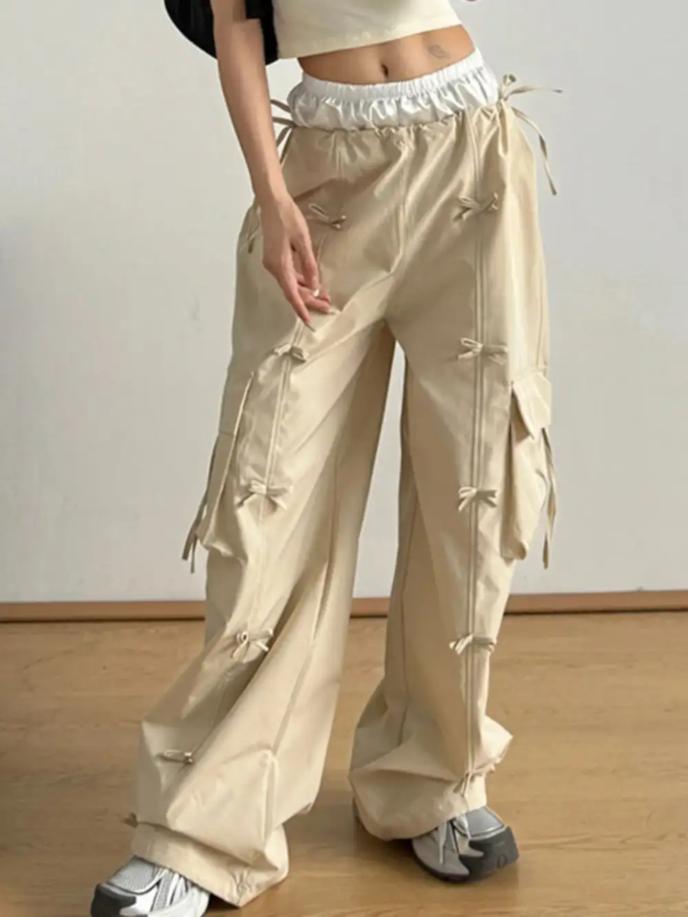 Wide Leg Drawstring Pocketed Everyday Cargo Pants