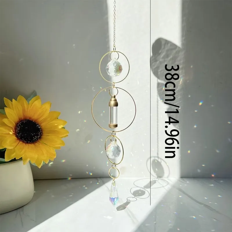 Gold Ring Crystal Wind Chime