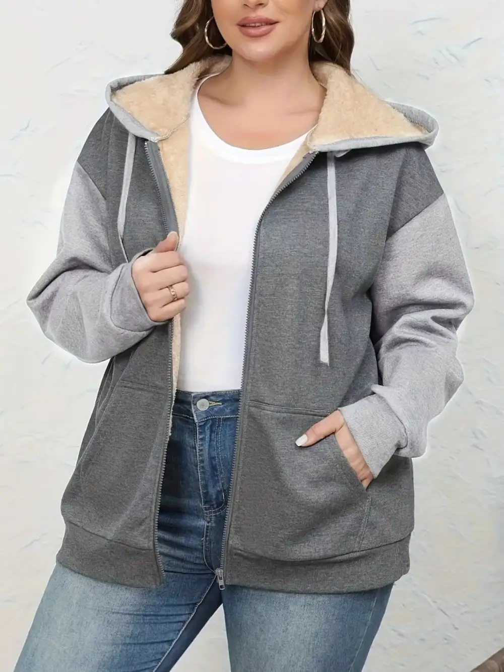 Relaxed Drawstring Pocketed Hoodie