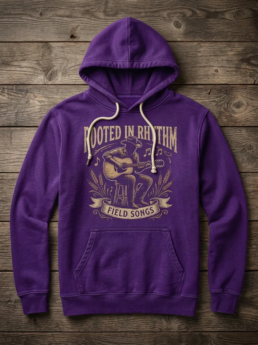 Guitar Unisex Country Music Printed Hoodie