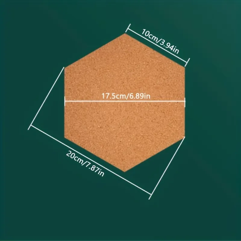 2 Pcs Hexagonal Cork Board Tiles