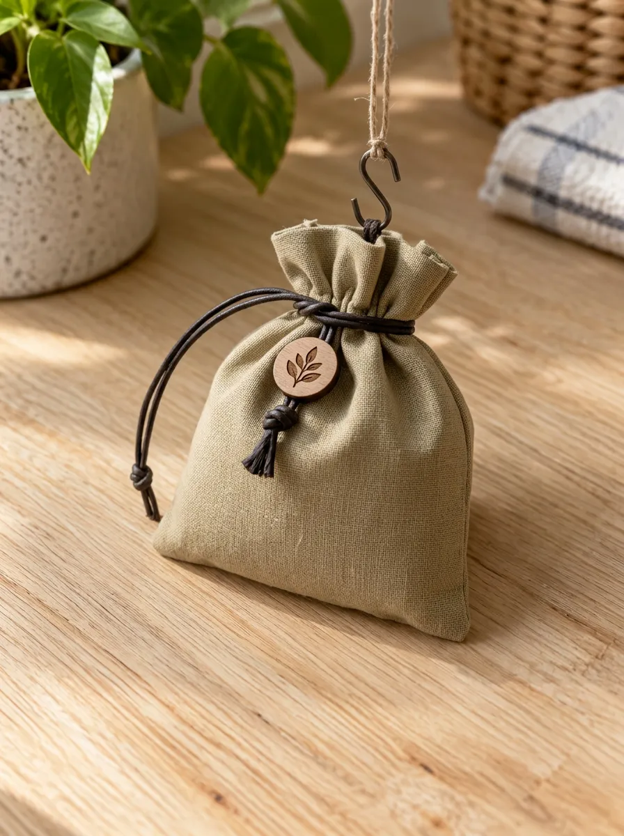 Leaf Wood Tag Printed Mouse Repellent Pouch