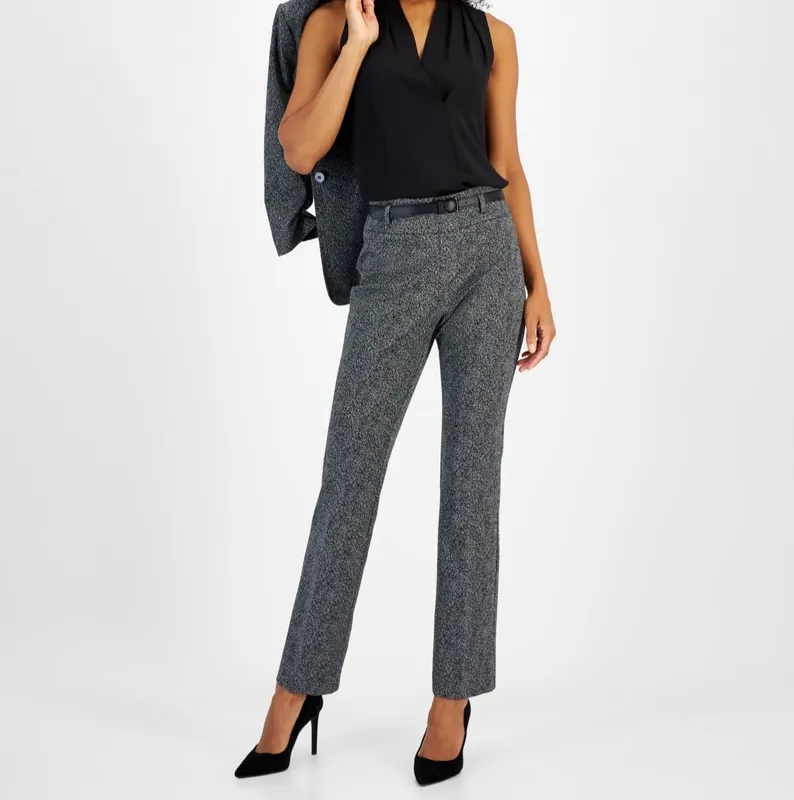 Printed Leather Pull On Pants