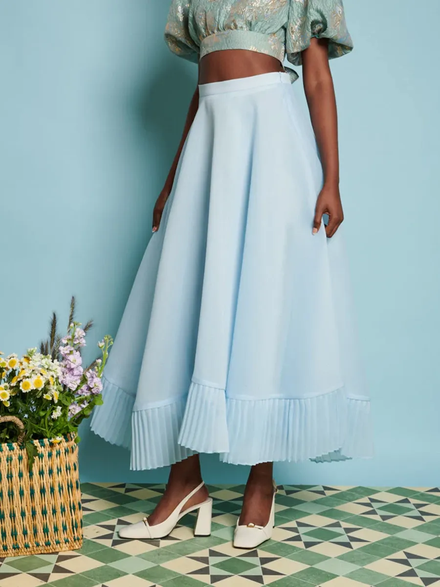 Pleat Midi Skirt