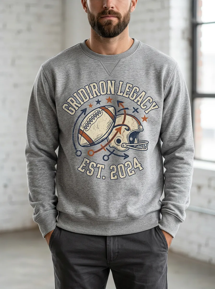Men's Football Fan Gridiron Legacy Helmet Graphic Sweatshirt