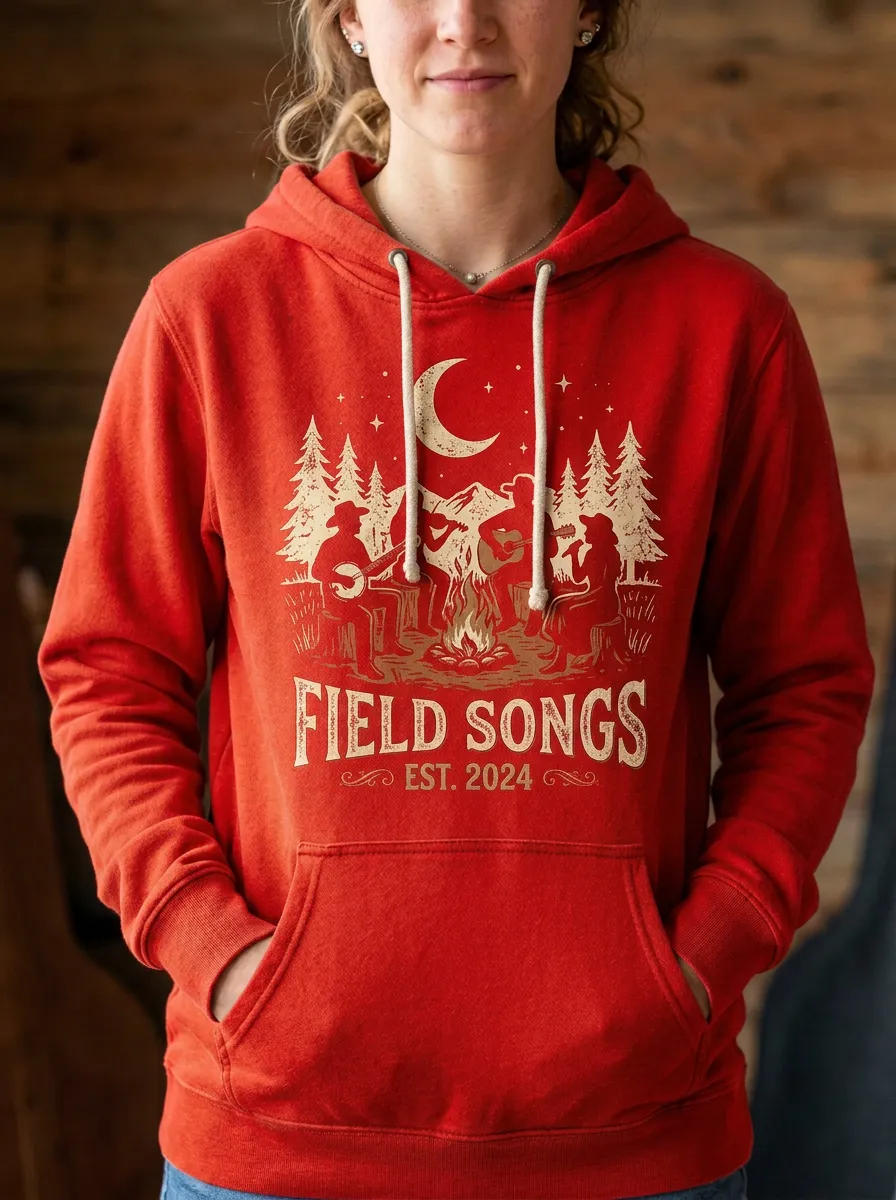Americana Campfire Country Music Graphic Hoodie