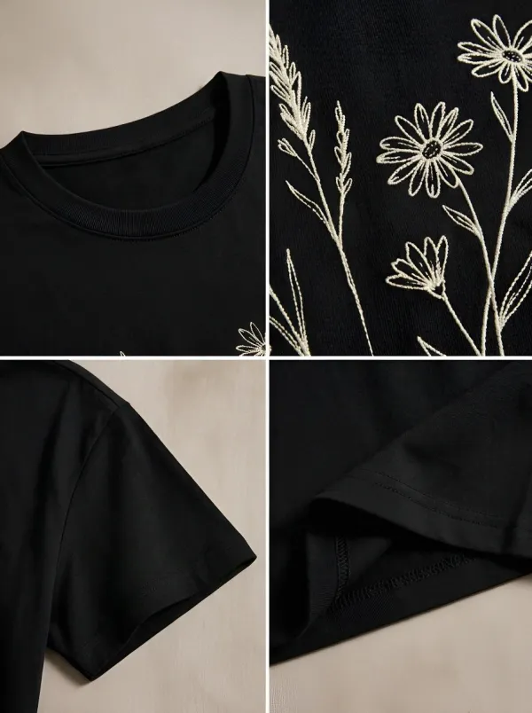 Unisex Botanical Nature Lover Wildflower Printed T-shirt