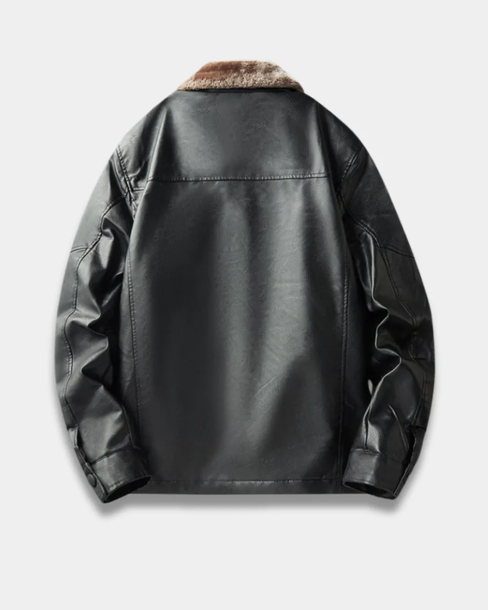 Insulated Faux Leather Aviator Jacket