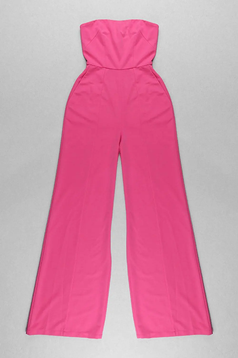Strapless High Waisted Wide Leg Jumpsuit
