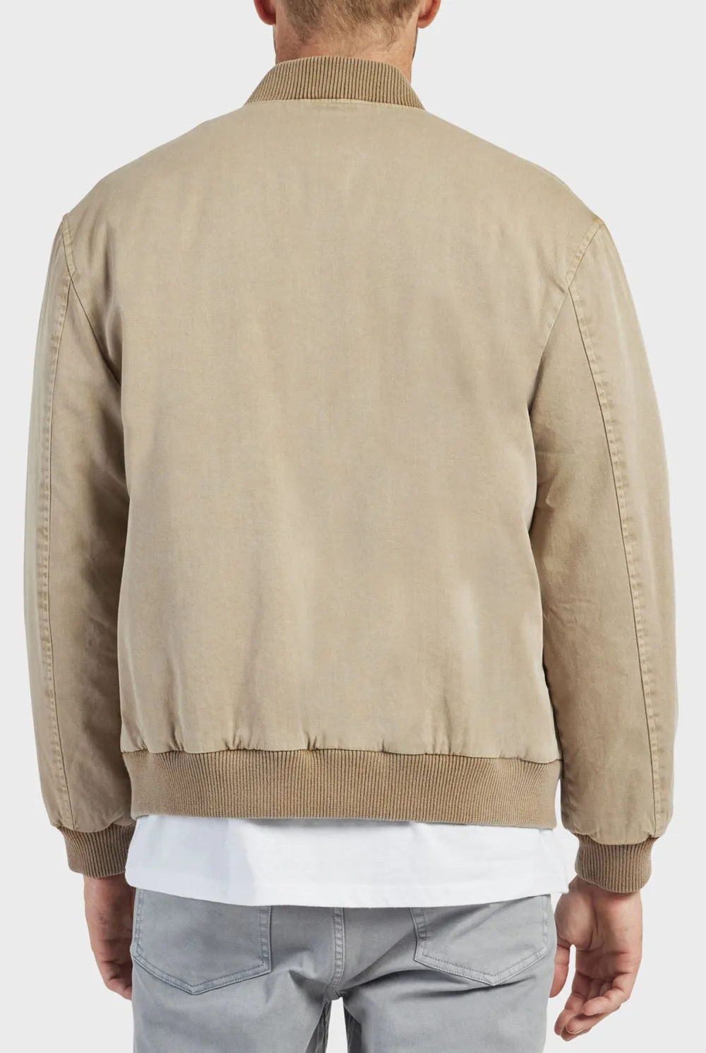 Lightweight Bomber Style Ribbed Cuff Jacket