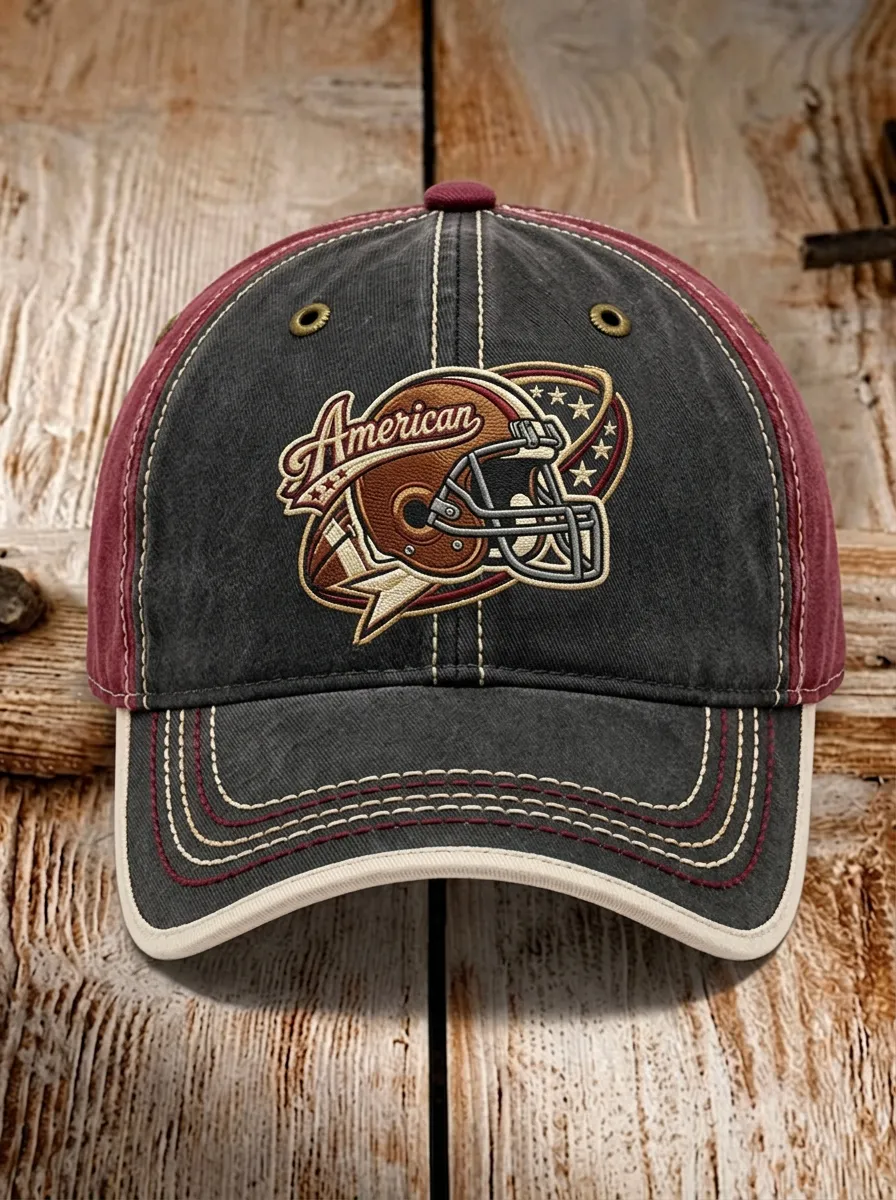 Helmet And Stars Football Baseball Cap