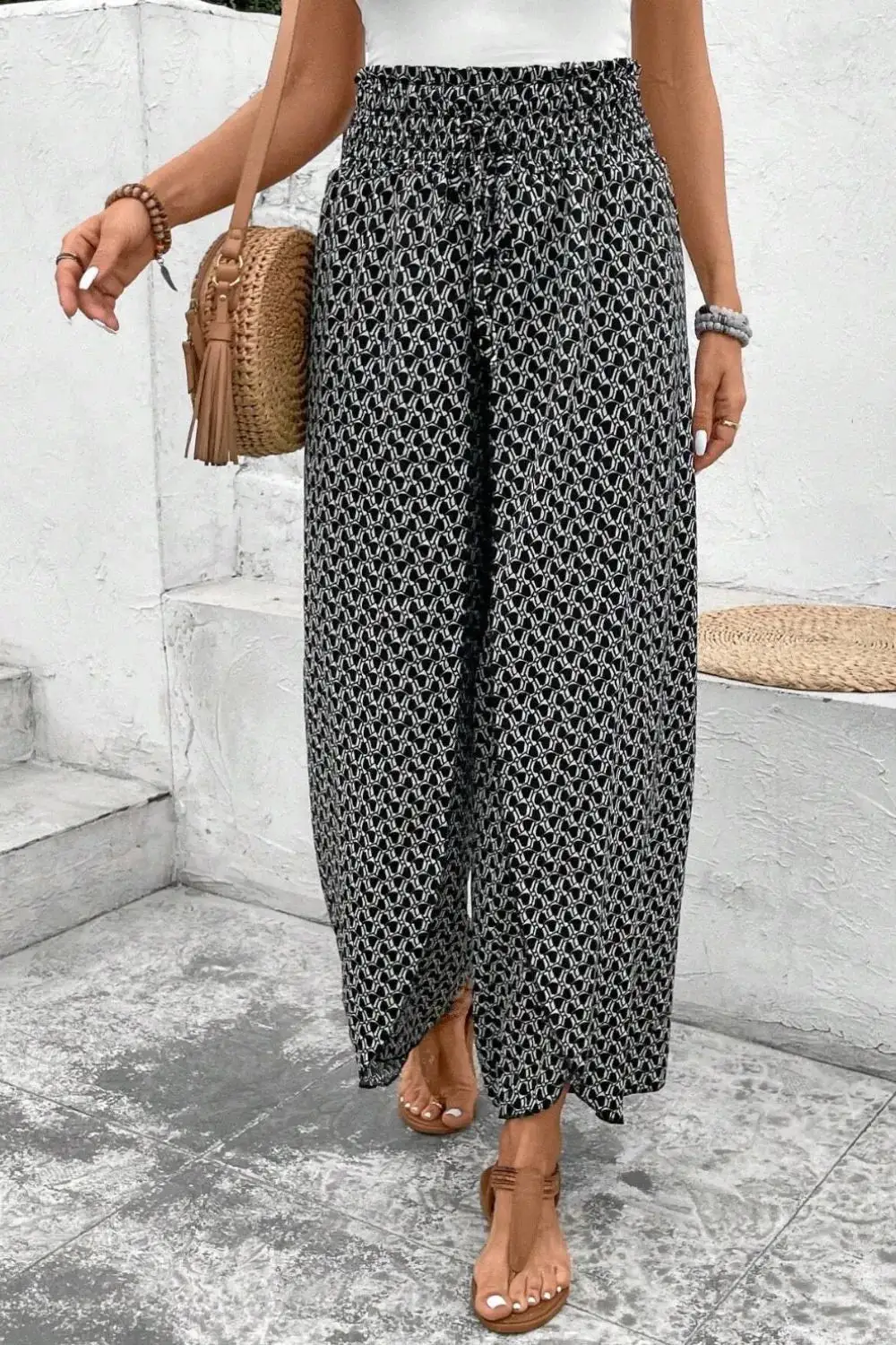 Wide Leg Printed Pants