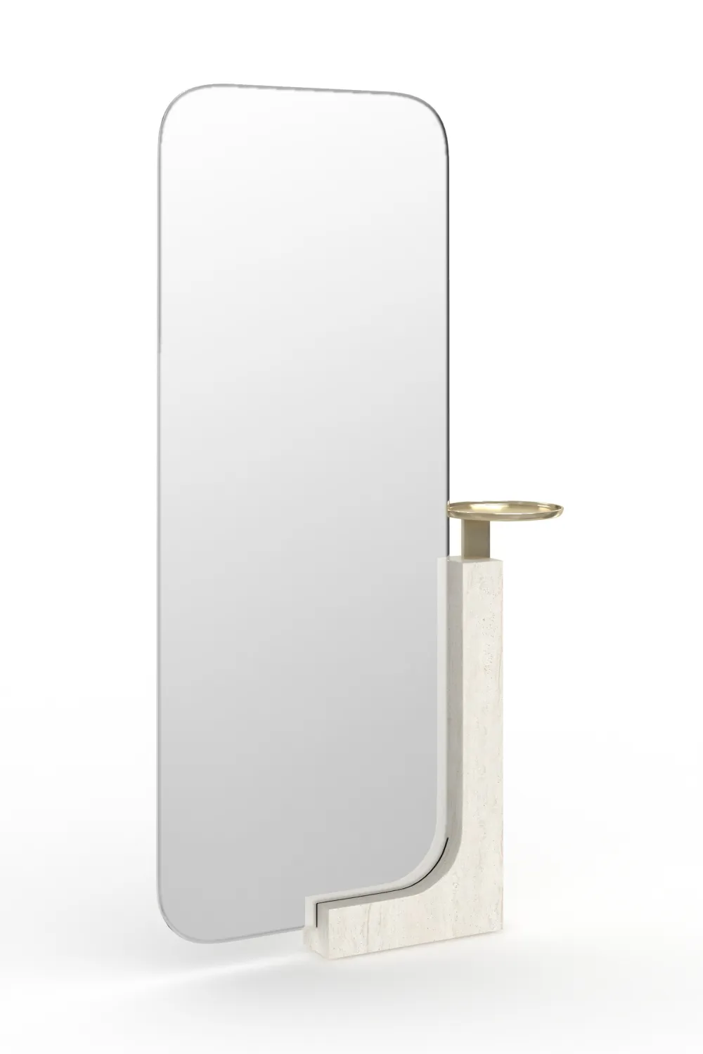 Travertine Stand Floor Mirror