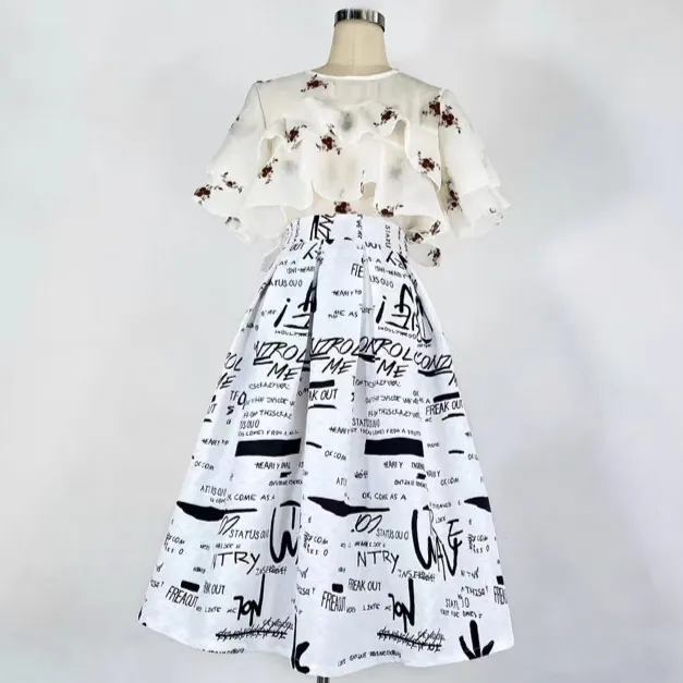 Artful Summer Everyday Casual Skirt