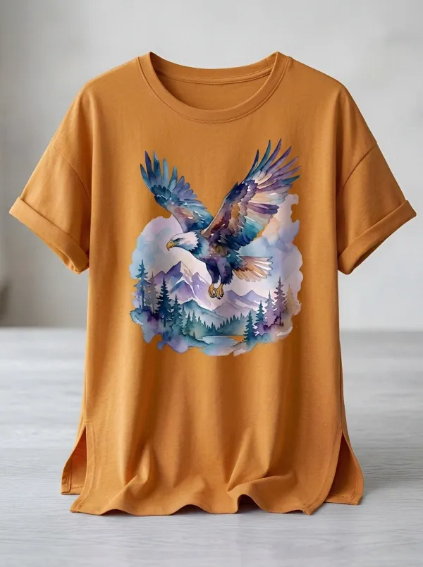 Women's Eagle Mountain Watercolor Graphic T-Shirt