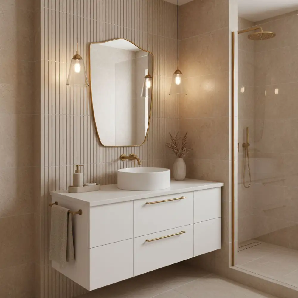 Organic Shield Brass Wall Mirror