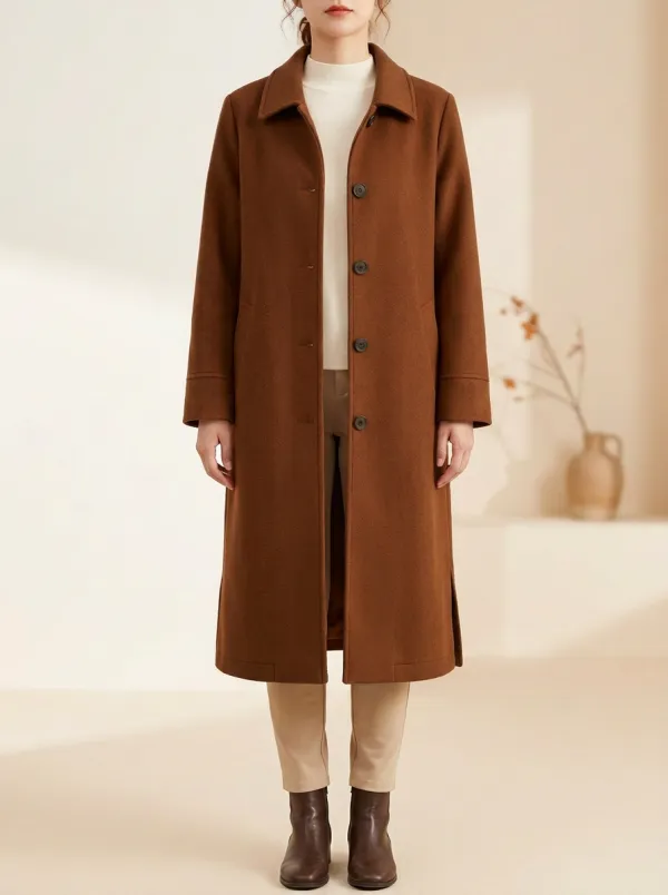Relaxed Wool-Blend Outerwear Coat