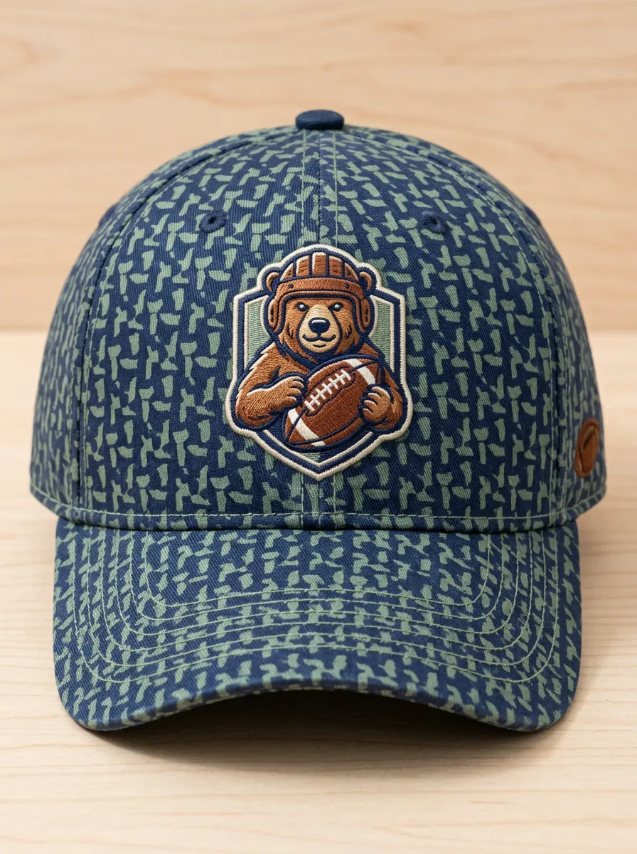Bear Mascot Football Baseball Cap