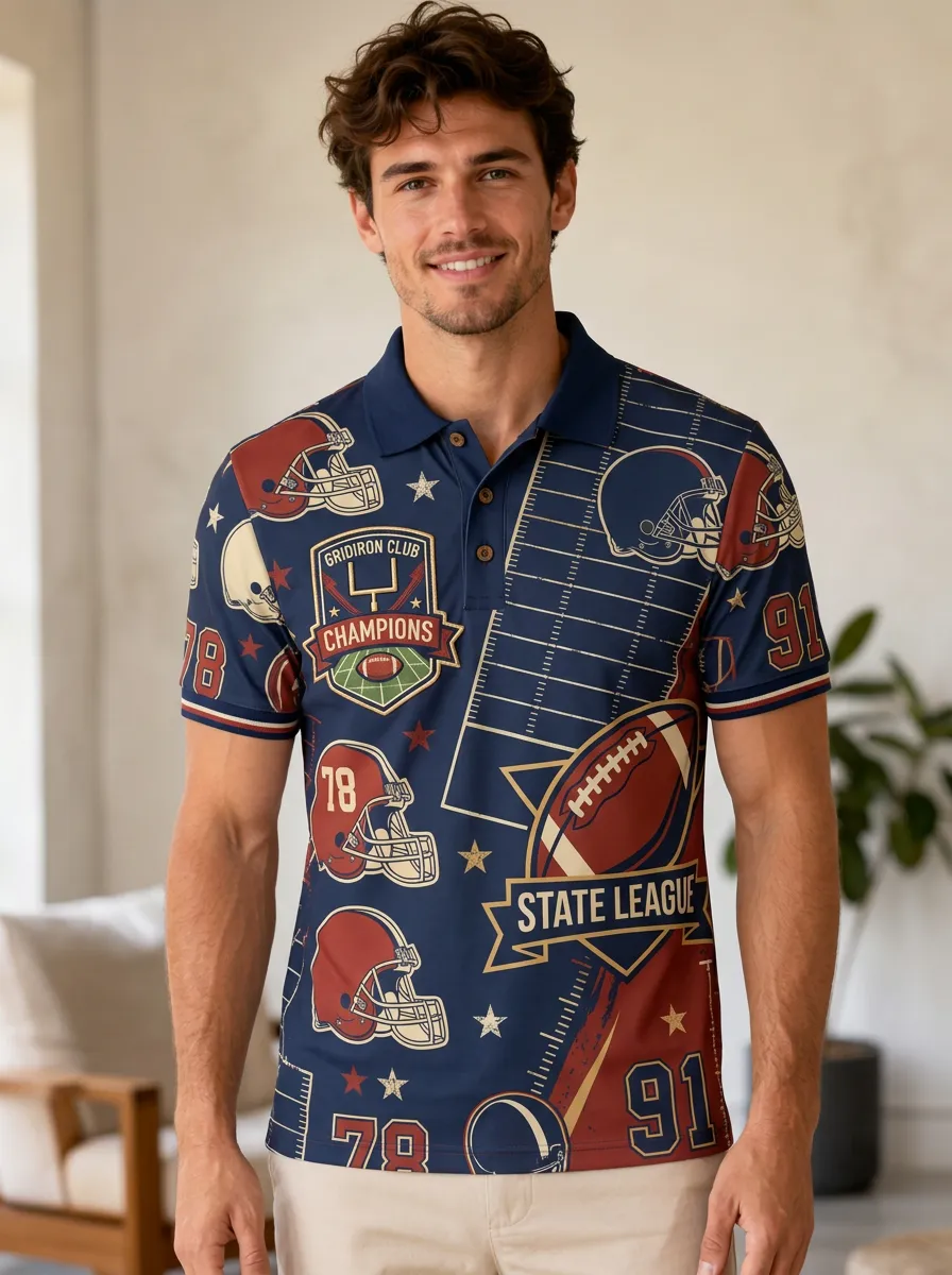 Men's Football Gridiron Champions Polo Shirt
