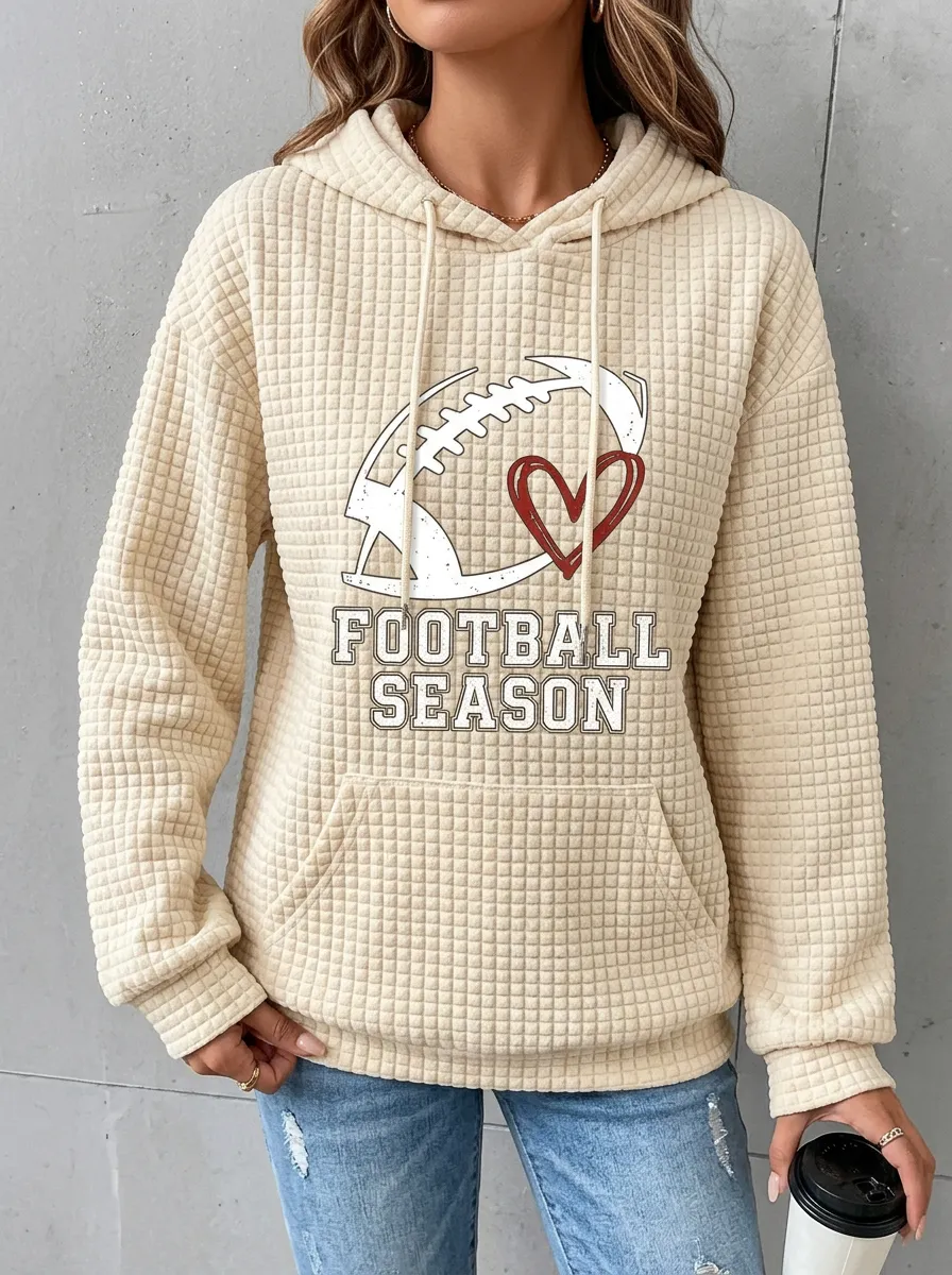 Football Graphic Casual Hoodie