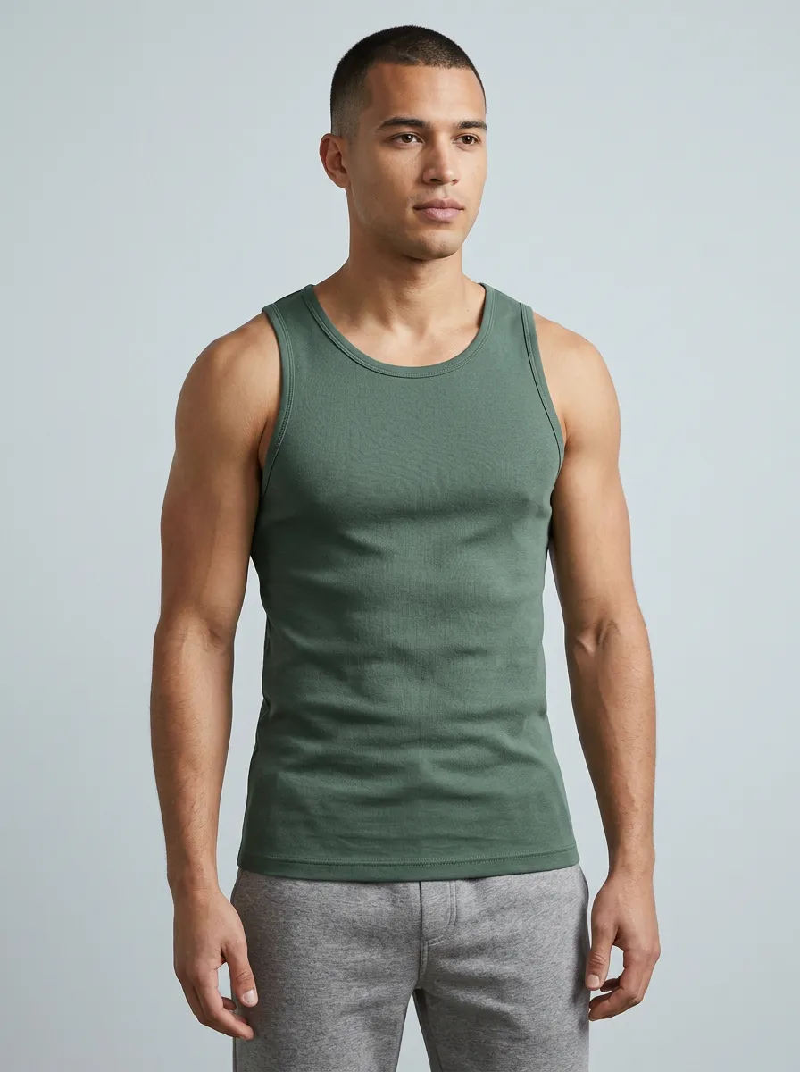 Soft-Look Slim-Fit Men's Fitted Tank Top