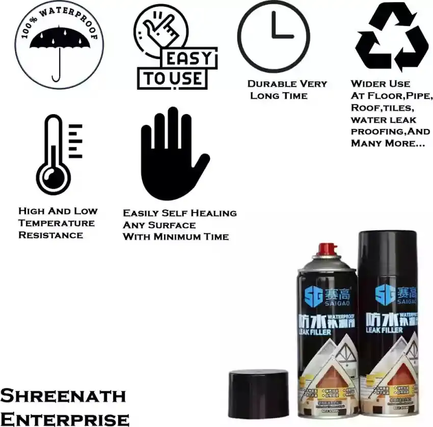 Leak Seal Rubber Coating Waterproof Spray black