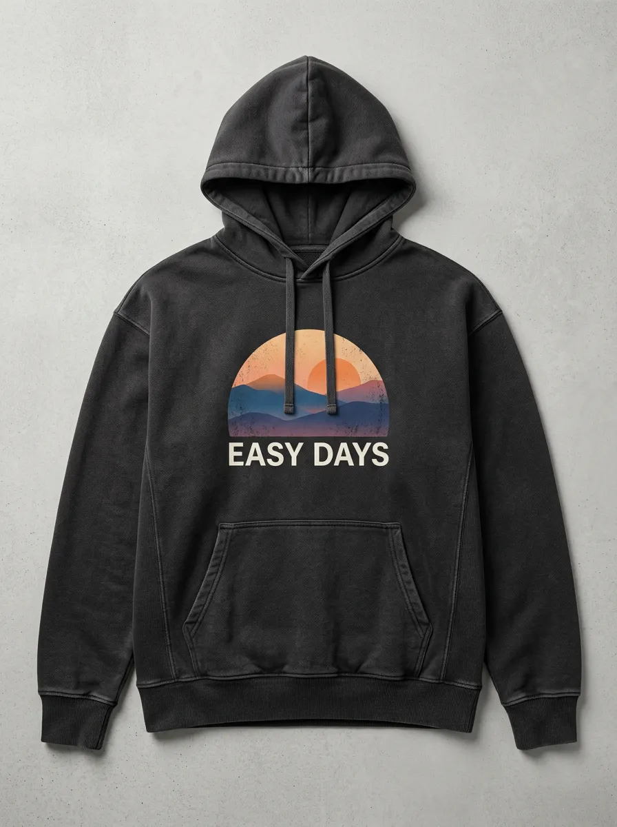 Unisex  Nature Lover Sunset Mountain Print Hoodie