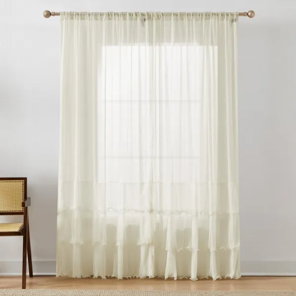Layered Sheer Window Curtain Panel