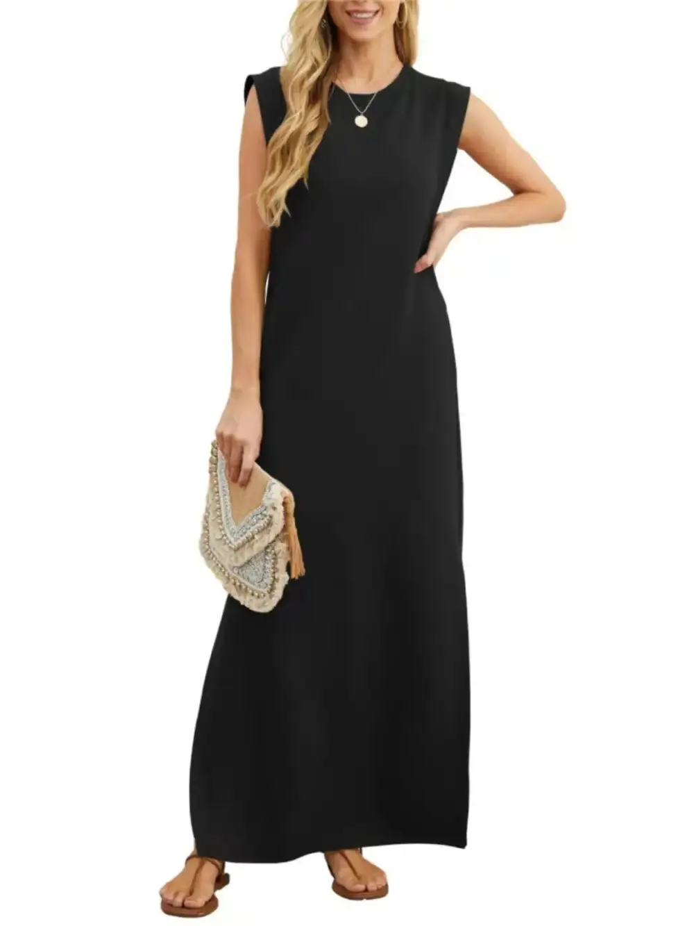 Tank Slit Round Maxi Dress