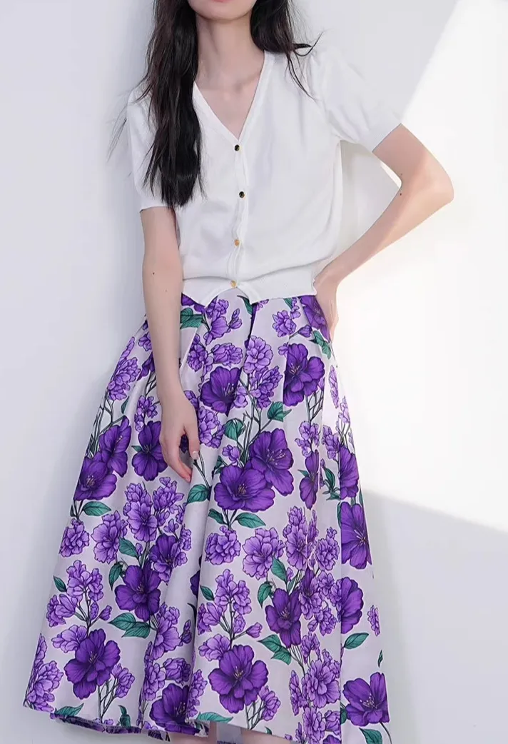 Structured Market High Waist Skirt