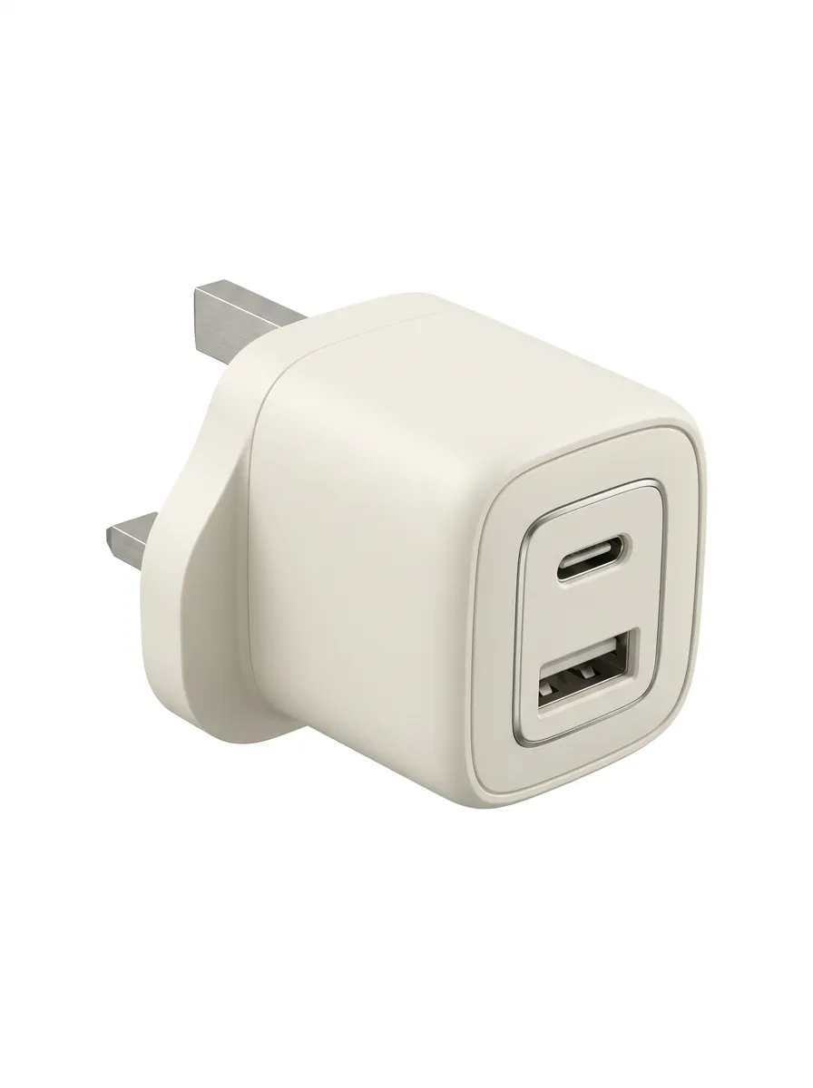Unisex Daily Tech Minimalist Dual Port Printed Charging Adapter