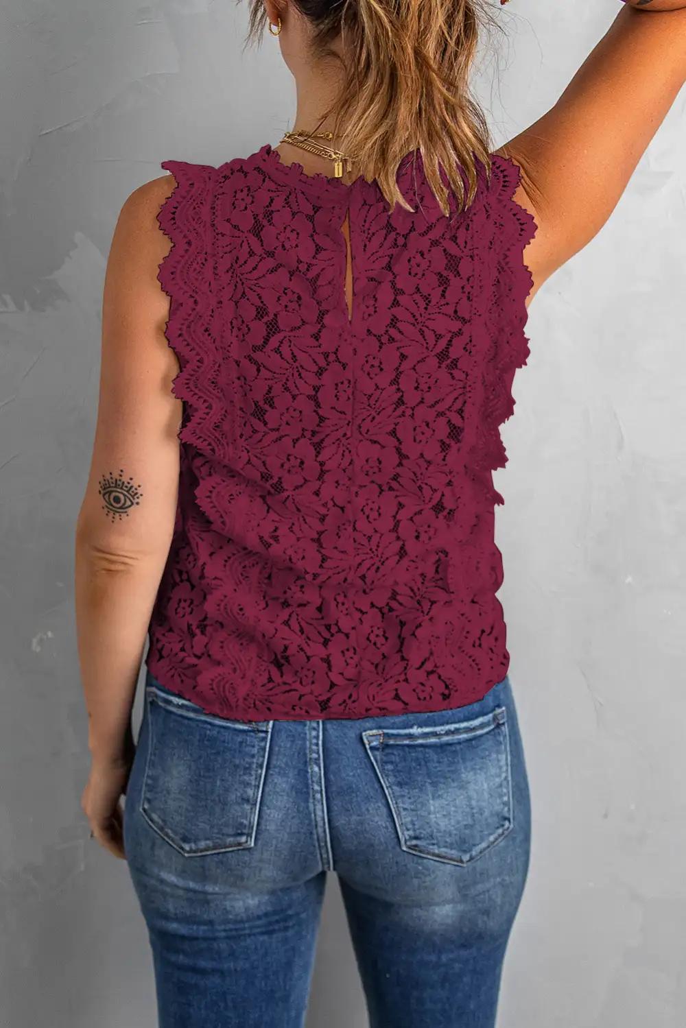 Classic Lace V Neck Tank Top