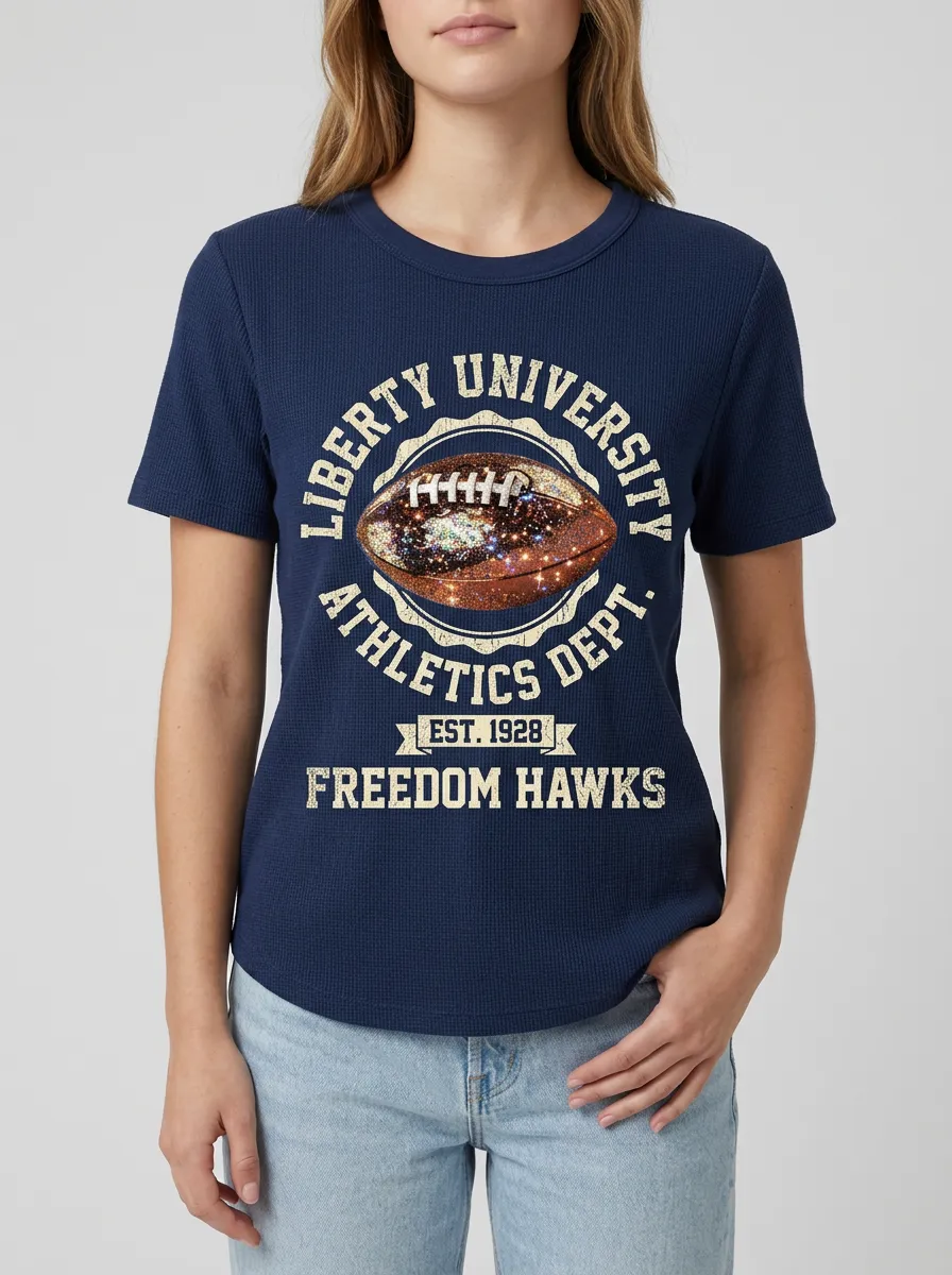 Women's Sport Inspired Gridiron Ball Crewneck T-Shirt