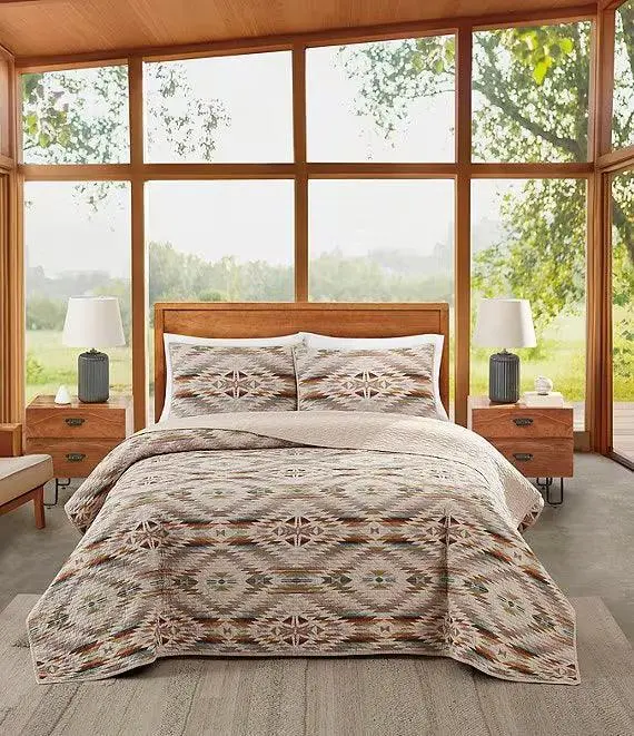 Refined Quilted Geometric Quilt Set