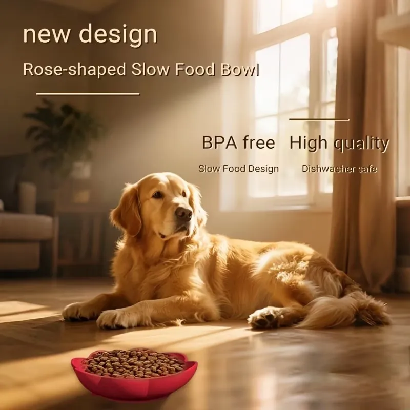 Pet Flower-Shaped Food Bowl
