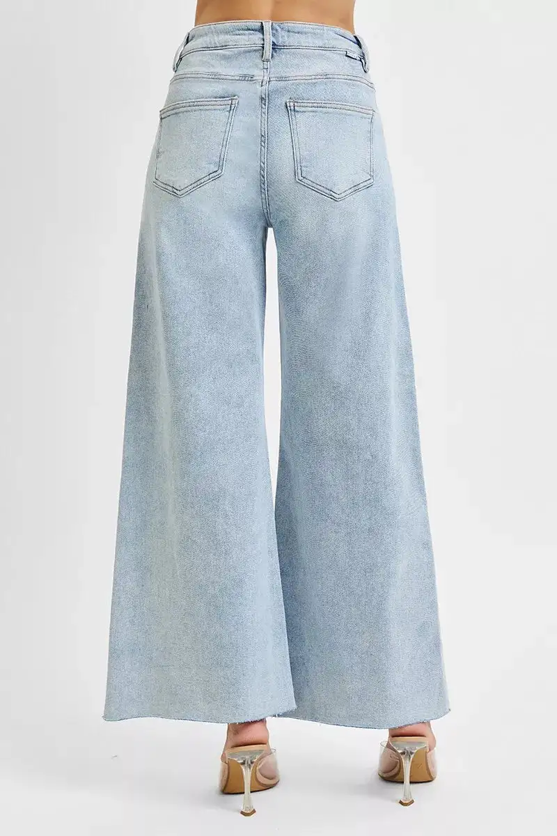 Full Size High Rise Ankle Wide Palazzo Jeans Plus Size