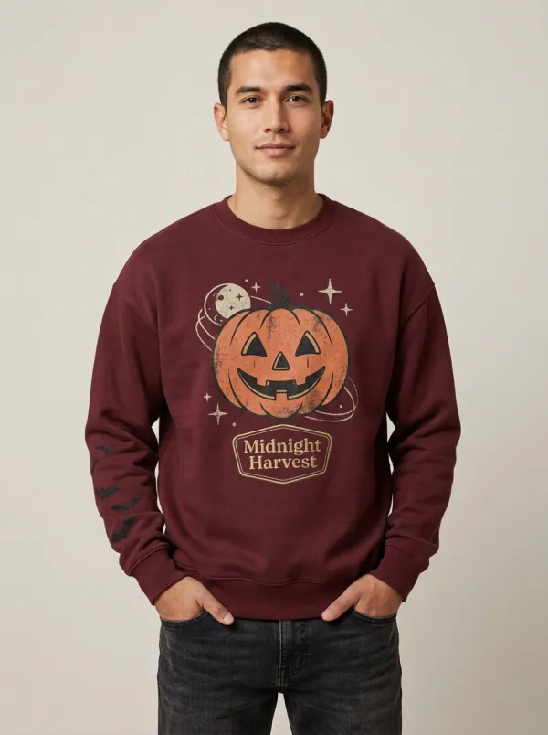 Men's Halloween Midnight Harvest Pumpkin Sweatshirt