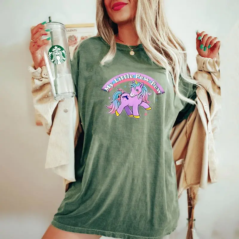My Little Pew-Pew Unicorn Women's Oversized Comfort T-Shirt