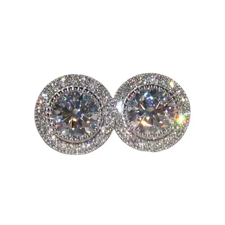 Women's Cubic Zirconia Round Shaped Stud Earrings