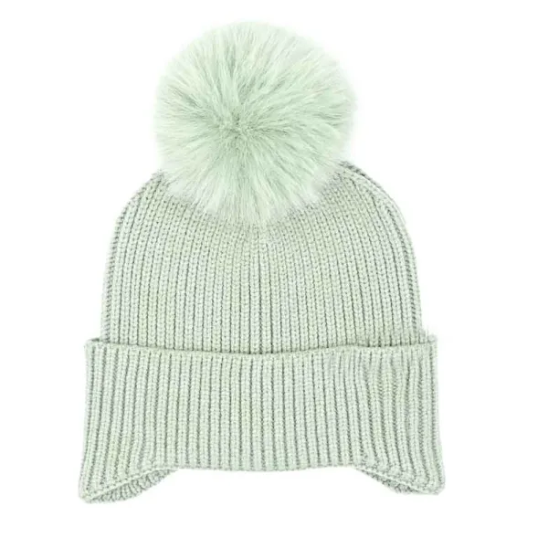 Ear Flap Pom Beanie