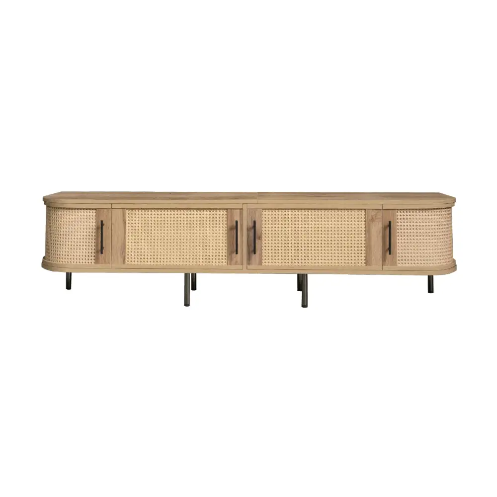 Tv Stand With Rattan Doors